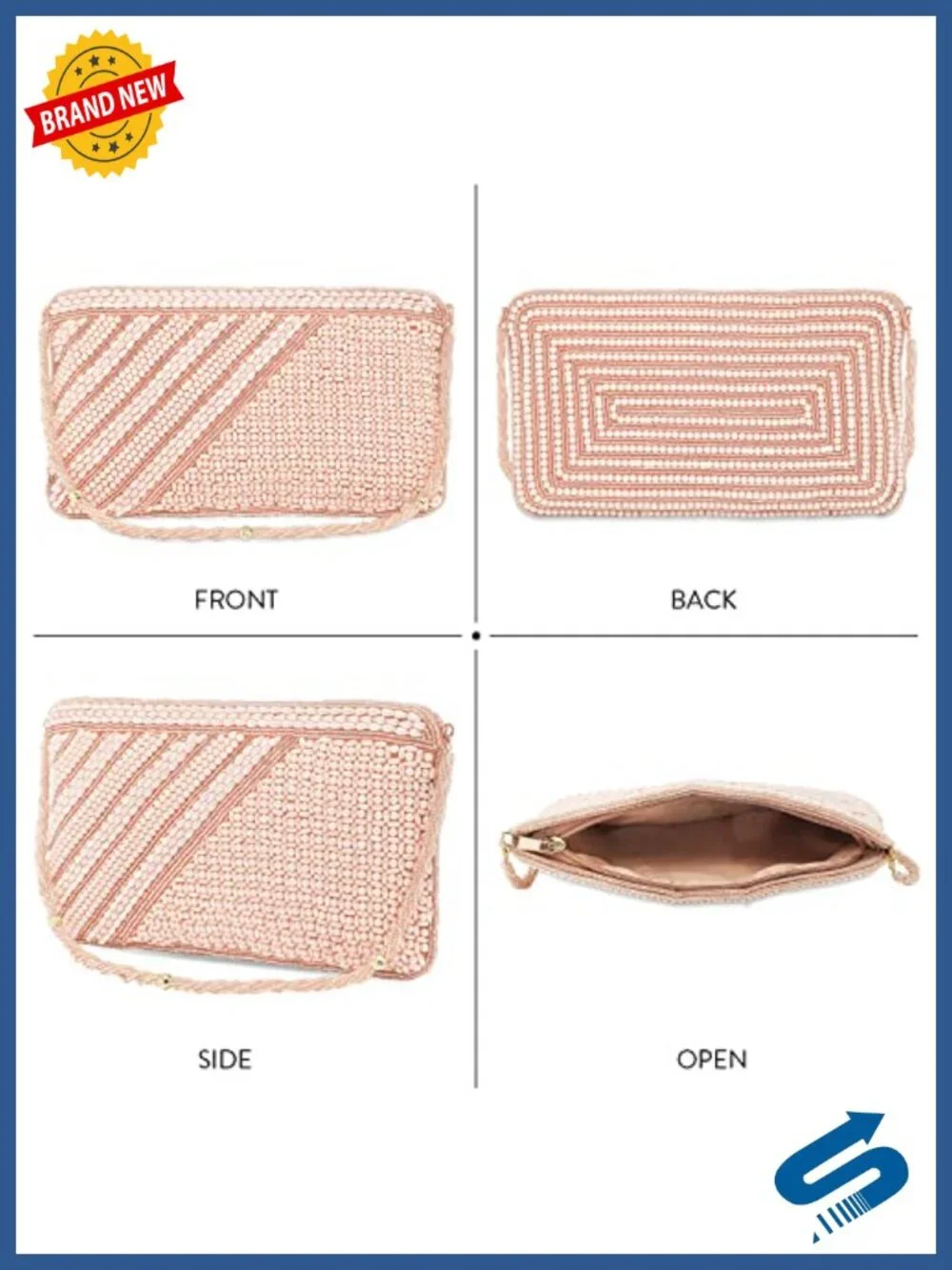 Embroidered Fabric Evening Clutch Handbag for Wedding Party Bridal Gift